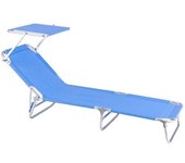 LOLAhome Tumbona playa de aluminio 3 posiciones azul