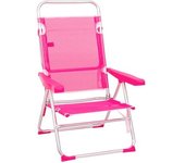 LOLAhome Silla de playa alta plegable de 4 posiciones de aluminio rosa