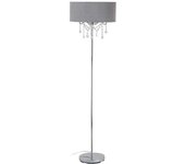 LOLAhome Lámpara de pie araña de cristal y metal gris de Ø 44x161 cm