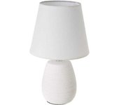 LOLAhome Lámpara de mesa con tulipa de cerámica blanca, de ø 17x27 cm