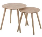 LOLAhome Set de 2 Mesa auxiliares auxiliares nido natural
