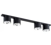 Regleta de techo valeno negro (4 luces)