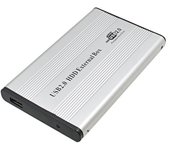 Caja de disco duro USB2.0 a IDE Caja IDE de 2.5 '' HDD Caja portátil de disco duro Caja de HDD de aleación de aluminio Plata