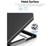 Enfriador para computadora portátil Q100 Soporte de enfriamiento para computadora portátil con 2 ventiladores Diseño de bajo ruido con 4 niveles de altura ajustable Puertos USB duales Amplia compatibilidad