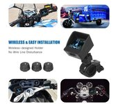 Sistema de monitoreo de presión de neumáticos TPMS Monitor de neumáticos inteligente inalámbrico con 3 sensores externos Sombrilla Alarma automática de neumáticos para triciclo de 3 ruedas