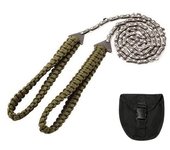 Motosierra de bolsillo de 27 pulgadas y 11 dientes con mango de Paracord Sierra de cadena manual Equipo de supervivencia de emergencia al aire libre