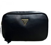 Guess Vezzola Bolso Textil para Hombre Negro de Eco Leather con Cierre de Cremallera y Detalles en Oro 20 x 5 x 13 cm | Modelo WLP-55202