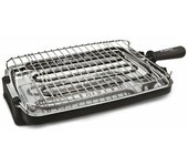 Flama Barbacoa 421FL, 2400W, Bandeja Inferior de Acero Inoxidable, Superficie de cóccion 340 x 290 mm, Desmontable, Resistencia Extraíble