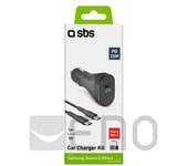 SBS TECRKITTCPD25W cargador de dispositivo móvil Universal Negro Encendedor de cigarrillos Auto