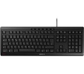 CHERRY STREAM KEYBOARD, teclado con cable, distribución de teclado español (QWERTY), teclas silenciosas, experiencia de tecleo única, diseño plano, negro