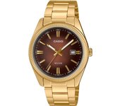 Reloj de pulsera CASIO Collection - MTP-1302PGC-5AVEF correa color: Oro amarillo Dial Marrón Hombre