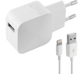 Cargador de pared +cable lightning mfi ksix apple-compatible 2.4a usb iphone