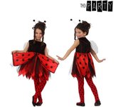 Atosa disfraz mariquita niña infantil rojo negro 3 a 4 años
