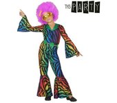 ATOSA | Disfraz Disco Infantil | Traje Fiesta Retro para Niña | Diseño Zebra Multicolor | 1% Poliéster | Incluye Mono y Cinturón | Ideal para Carnaval, Fiestas y Eventos Escolares | Talla 3-4 Años