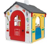 INJUSA - Casa de Juguete School Party con Inspiración Escolar | Recomendada para Niños +3 Años | con 2 Puertas de Acceso | 1 Ventana y Mostrador Exterior | Multicolor (20334)