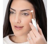 InnovaGoods® Depiladora facial con led, depiladora facial mujer indoloro, depiladora cejas con cepillo de limpieza, depiladora electrica inalambrica, depiladora cejas mujer, Color Blanco/Dorado