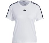 Camiseta de fitness adidas essentials 3 bandas blanco mujer