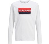 Camiseta jack and jones jjnolan ls crew neck white infantil