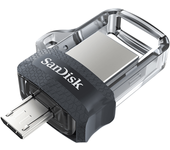 memoria micro usb + usb 3.0 sandisk ultra dual drive m3.0 64gb grey   silver sddd3-064g-g46