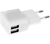 Cargador 5V 2XUSB POWER2GO Pared 2A Blanco Pack 5