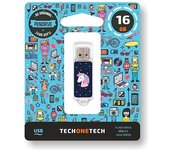 TECH1TECH Unicornio dream unidad flash USB 16 GB USB tipo A 2.0 Azul, Transparente