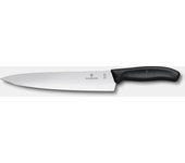 Cuchillo para chef Victorinox Swiss Classic, modelo filo recto súper afilado, ideal para carnes, frutas y verduras, mango ergonómico, apto para lavavajillas, negro.