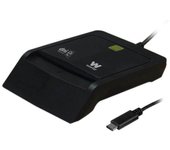 Woxter Lector DNI Electrónico con Conexión Tipo C - DNI Electrónico Inteligente, DNI 3.0 y 4.0, Tipo C, Compatible con PC y Mac, Incluye Adaptador Tipo C a USB A. Color Negro