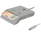 Woxter Lector DNI Electrónico con Conexión Tipo C - DNI Electrónico Inteligente, DNI 3.0 y 4.0, Tipo C, Compatible con PC y Mac, Incluye Adaptador Tipo C a USB A. Color Blanco