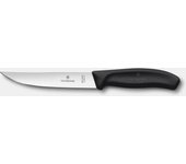 Cuchillo para bistec grande Victorinox Swiss Classic, modelo filo recto súper afilado, ideal para carnes, mango ergonómico, apto para lavavajillas, negro.