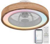 Universal Blue Tramontana 6051WD Ventilador de Techo Box Fan WiFi con Luz y Mando 25W Madera/Blanco