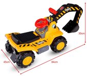Costway Excavadora Juguete de Niños con Asiento Ruedas y Casco Juego de Rol 84 x 45 x 30cm