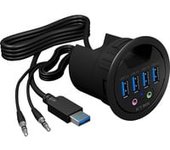 IB-HUB1403A USB 3.2 Gen 1 (3.1 Gen 1) Type-A 5000 Mbit/s Negro, Hub USB