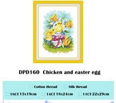 Chicken and easter egg cross stitch kit flowers 18ct 14ct 11ct unprint canvas cotton thread counted needlework thread embroidery