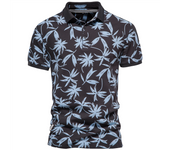 AIOPESON Hawaii Style Men Polo Shirts Cotton Leaf  Printing Short-sleeved Polo Shirts for Men New Design Brand Quality Polos Man