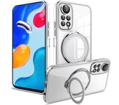 KEYSION Transparen Plating Case for Redmi Note 12 Pro 4G 12 5G Ring Stand Phone Cover for Xiaomi POCO X5 Pro 5G X4 X3 NFC