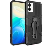 KEYSION Shockproof Armor Case for Samsung A04 A04S A03 Soft Silicone+PC Metal Stand Back Clip Phone Cover for Galaxy M13 5G