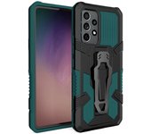 KEYSION Shockproof Armor Case for Samsung A73 5G A23 A13 4G Soft Silicone+PC Stand Back Clip Phone Cover for Galaxy M23 5G F23
