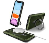 KEYSION Magnetic Case for MagSafe for iPhone 11 11 Pro Max Ring Stand Shockproof Phone Back Cover for iPhone 11 Pro Max