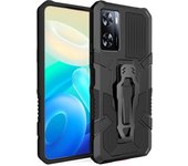 KEYSION Shockproof Armor Case for OPPO A77 A77S A57 Soft Silicone+PC Stand Back Clip Phone Cover for Realme Narzo 50 5G V23 Q5i