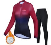 X-TIGER Cycling Jersey Set Women Winter Gradient Series