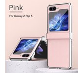 Luxury Leather Electroplated Hard PC Back Cover Case for Samsung Galaxy Z Flip 5