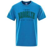 1898 Brooklyn 1 Piece Summer Cotton Street Printed Men T-Shirt Oversized High Quality for Casual Wear