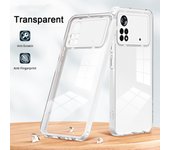 KEYSION Shockproof Armor Clear Case for Xiaomi POCO X4 Pro 5G Transparent TPU+PC 2 in 1 Phone Back Cover for POCO X4 Pro 5G