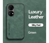 KEYSION Luxury Leather Case for Huawei P50 Pro P40 Lite Silicone+PC Shockproof Phone Back Cover for Huawei P30 Pro P30 Lite P20