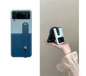 Luxury Fashion Candy Color Wrist Strap Bracket Simple Case for Galaxy Z Flip 3 5G Z Flip3 Flip4 Zflip3 Zflip4 Z Flip 4 Cover