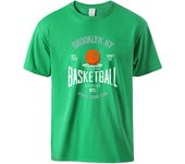 Brooklyn ,Ny Basketball Street Stars Team Print Tshirt Man O-Neck Retro Tee Shirt Breathable Soft Top Loose Cotton Short Sleeve