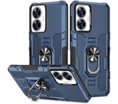 KEYSION Shockproof Armor Case for Realme C55 C33 C30 C30S Silicone+PC Metal Ring Stand Phone Back Cover for OPPO Realme C33 C55