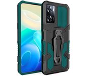 KEYSION Shockproof Armor Case for OPPO A77 A77S A57 Soft Silicone+PC Stand Back Clip Phone Cover for Realme Narzo 50 5G V23 Q5i