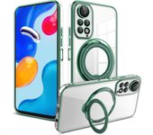 KEYSION Transparen Plating Case for Redmi Note 12 Pro 4G 12 5G Ring Stand Phone Cover for Xiaomi POCO X5 Pro 5G X4 X3 NFC