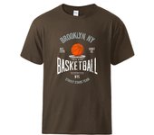 Brooklyn ,Ny Basketball Street Stars Team Print Tshirt Man O-Neck Retro Tee Shirt Breathable Soft Top Loose Cotton Short Sleeve
